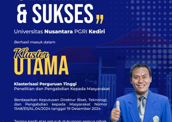 Selamat Universitas Nusantara PGRI Kediri (UNP Kediri) Masuk PT Kluster UTAMA Dalam Bidang Penelitian Dan PkM